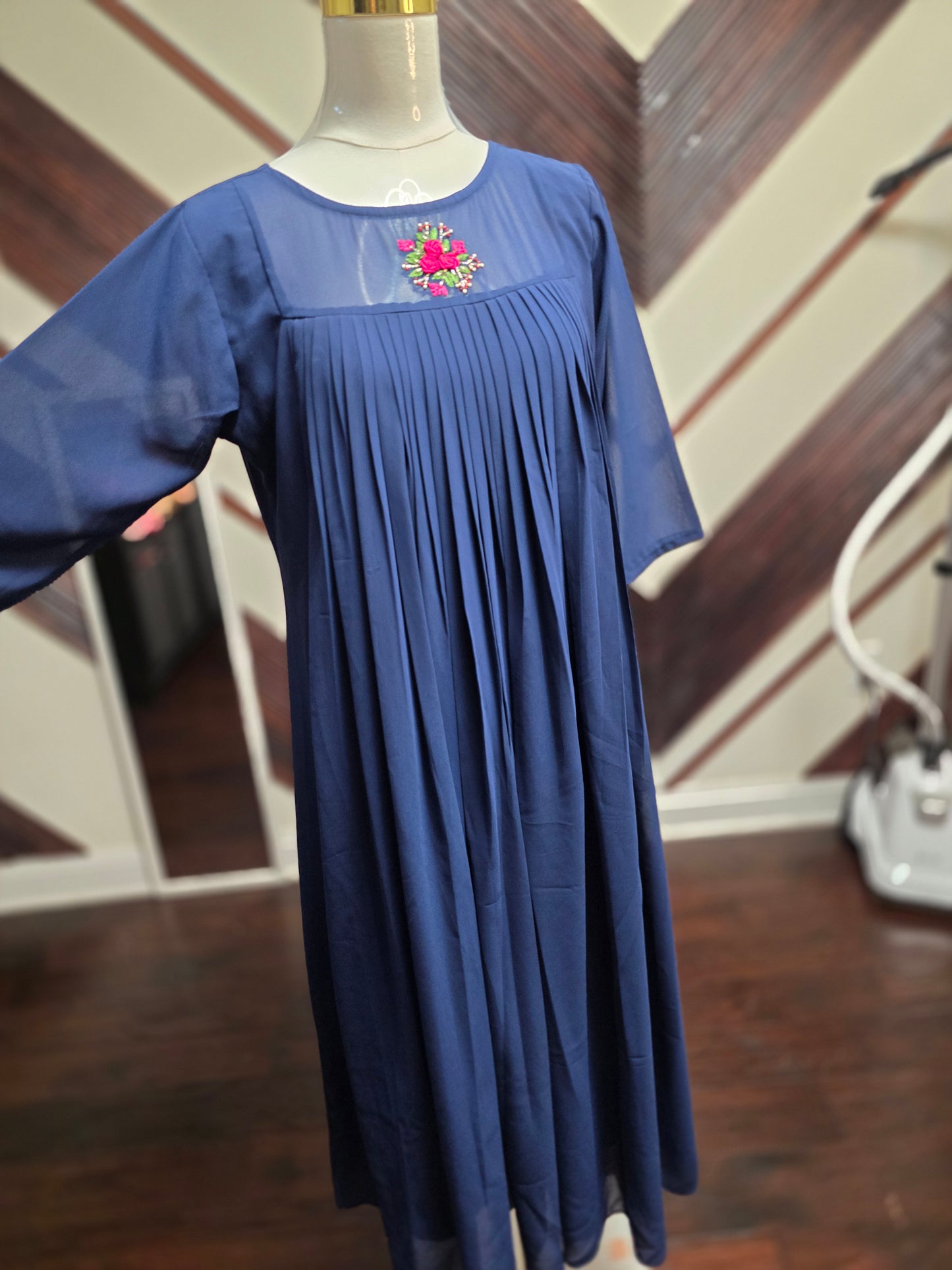 Hand-Embroidered Georgette Tunic Frock – Versatile Everyday & Vacation Wear