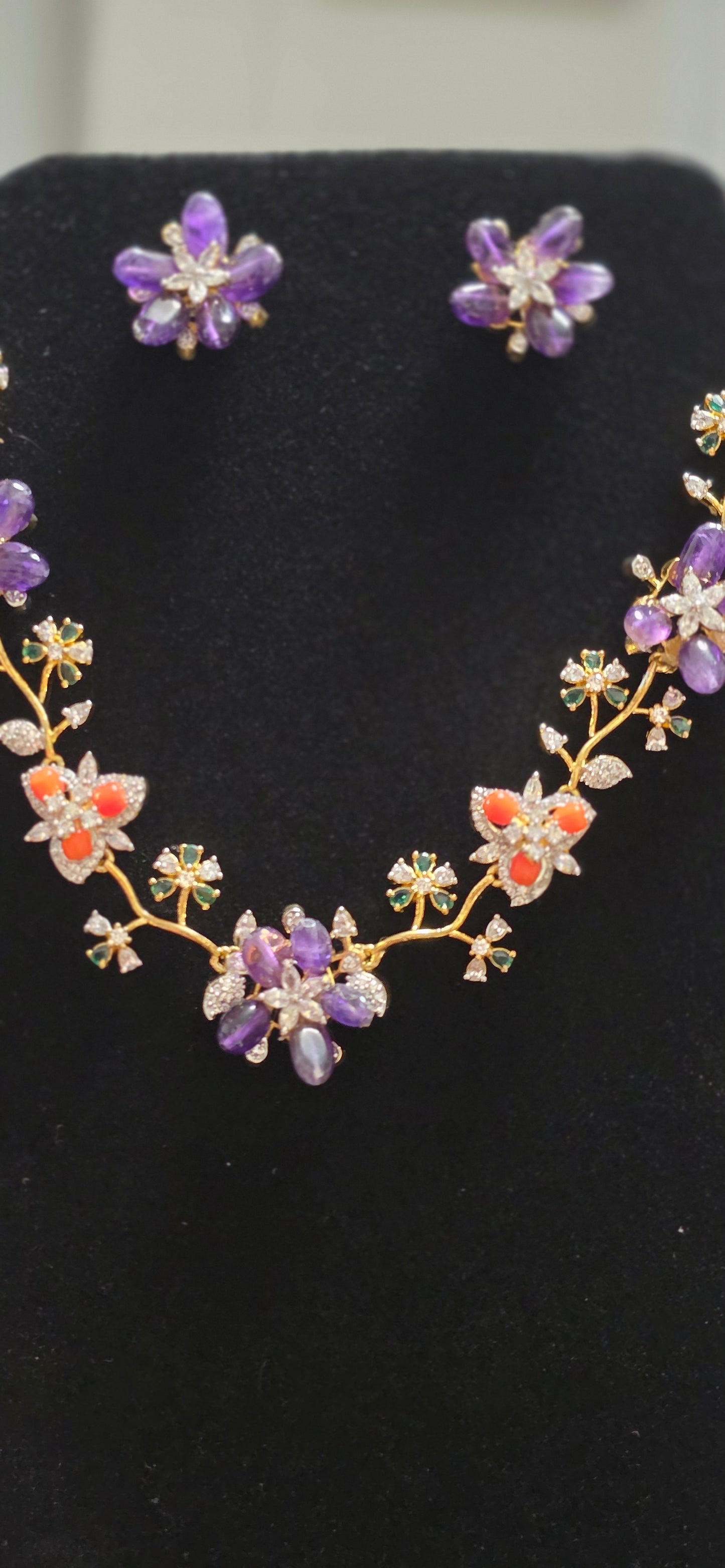 Rose Gold Finish Diamond-Style Layered Set