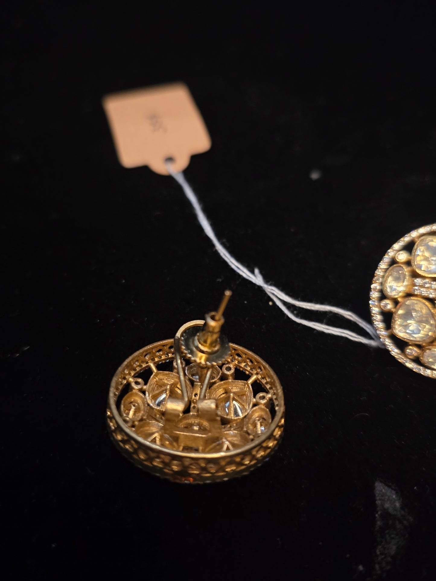 Polki round stud earrings