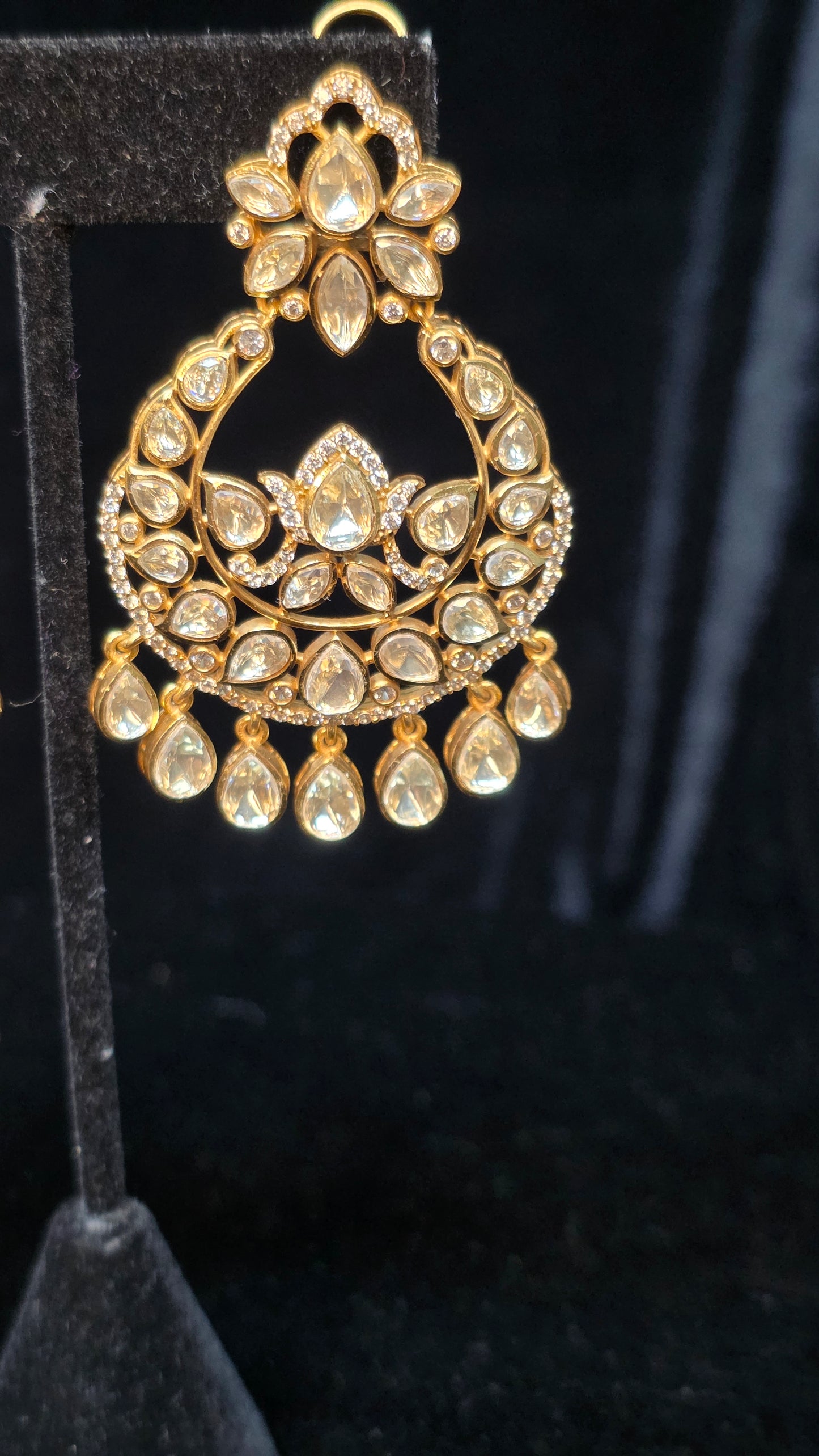Polki Lv quality stone chandbalish style earrings