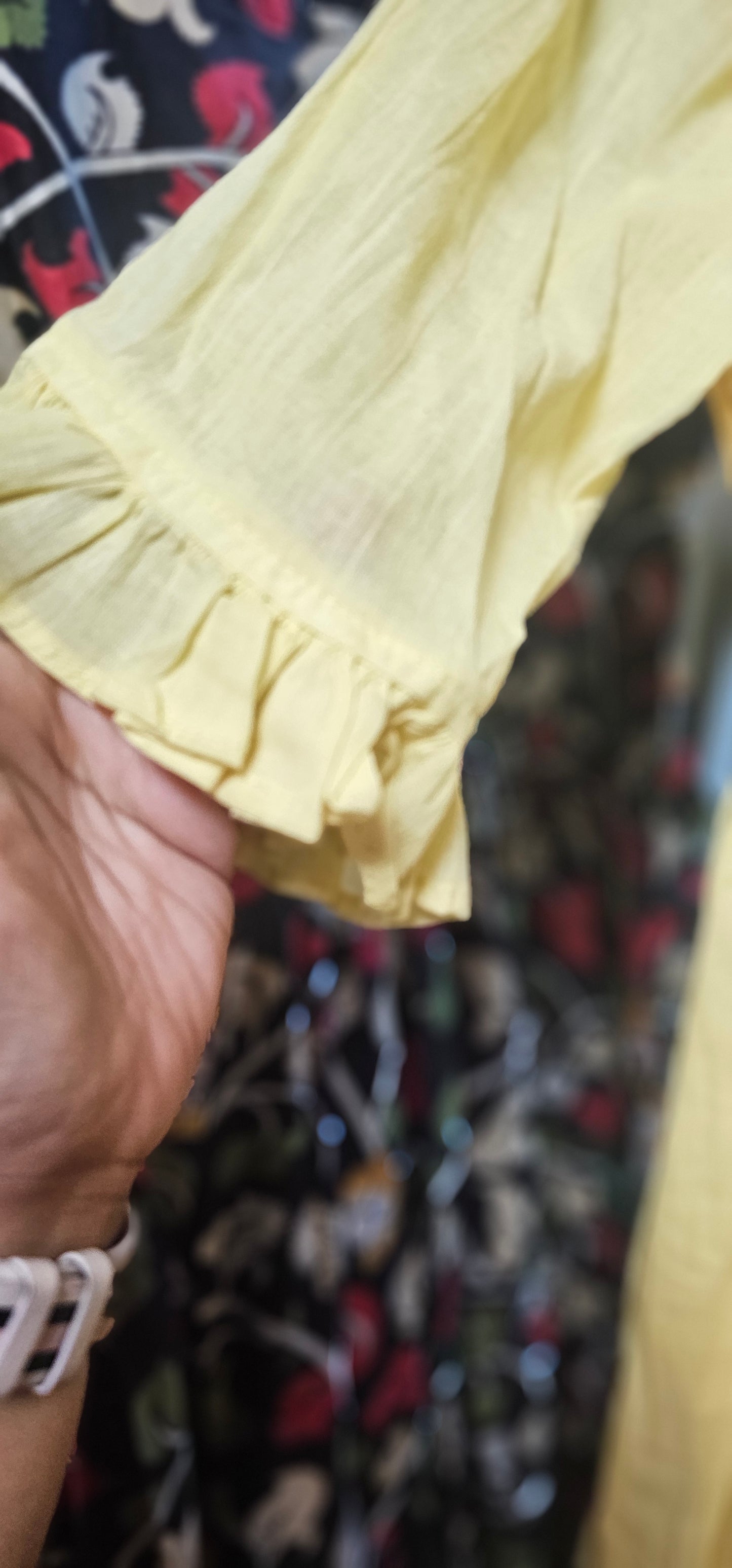 Yellow Cotton Long Frock