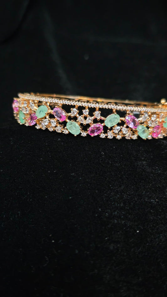 18 carat gold plated Russian stone bracelet