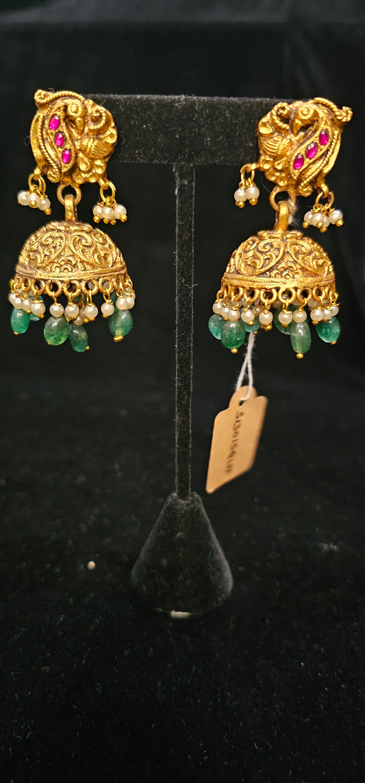 Nakshi jadau kundan jhumka