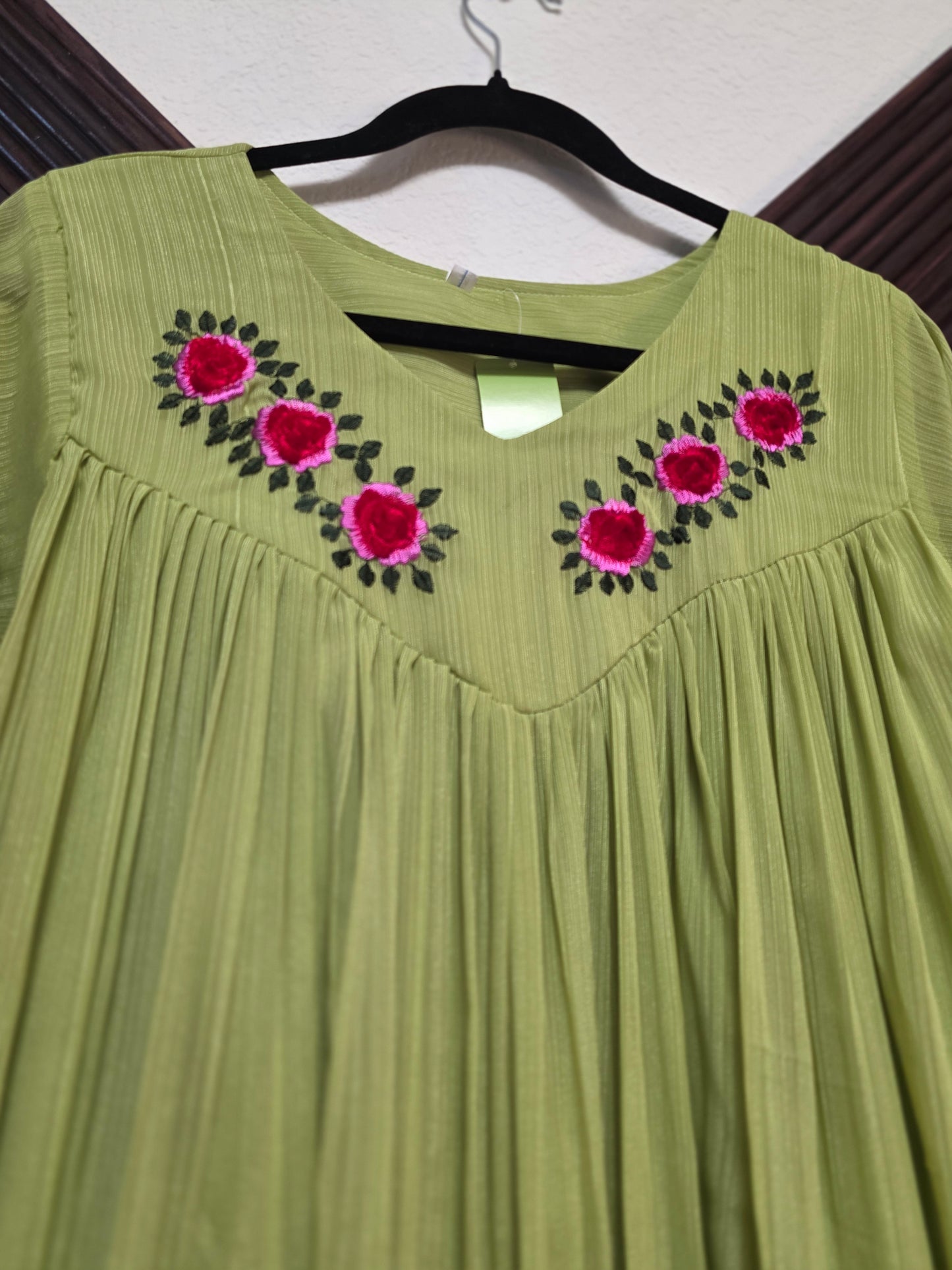 Gorgeous Green Premium Chinnon Frock
