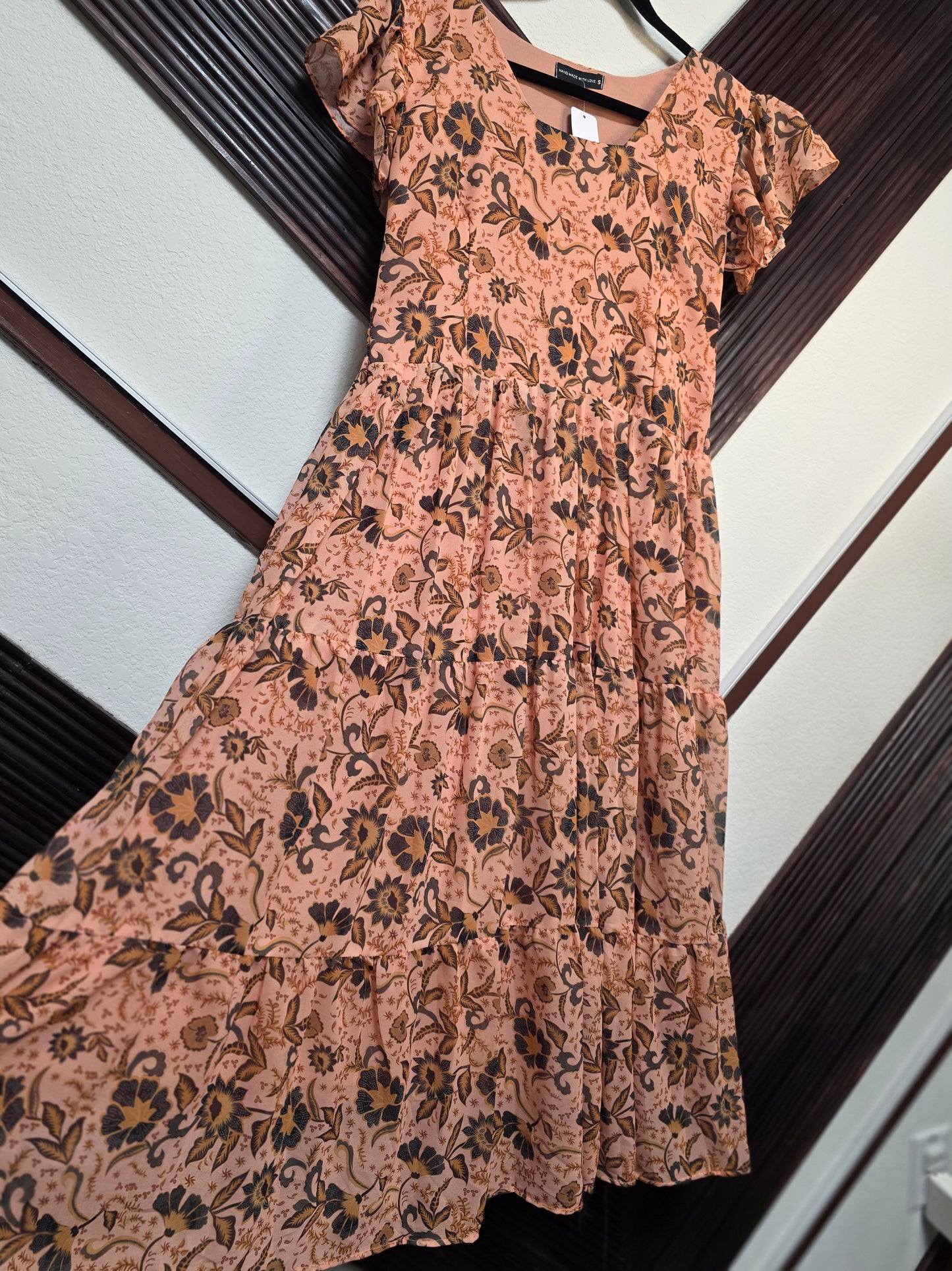 Summer Essence Floral Georgette Frock – Ruffle Sleeve Edition