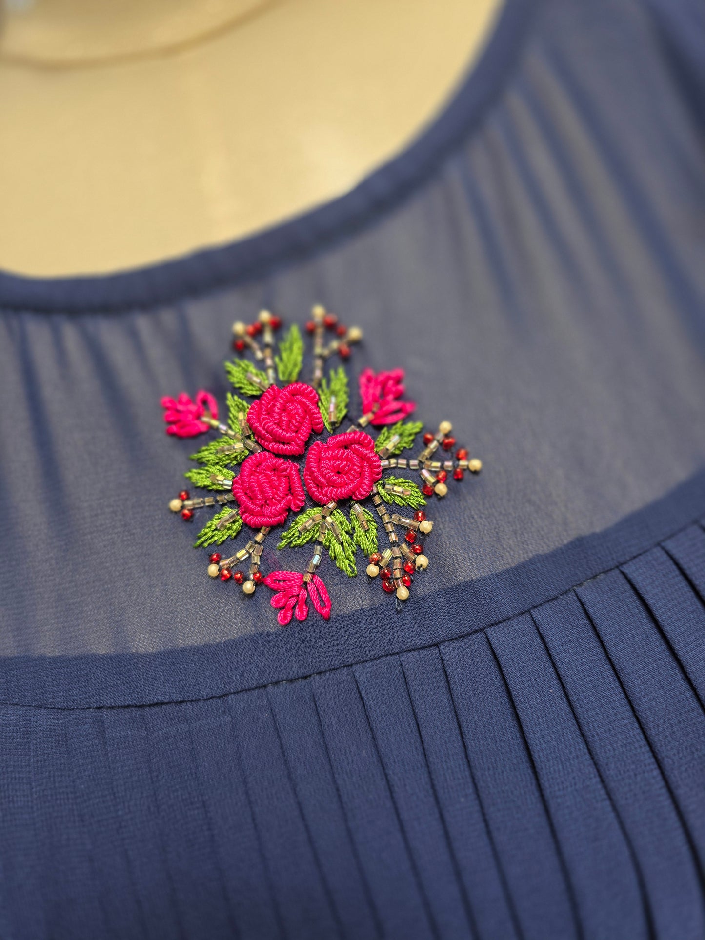 Hand-Embroidered Georgette Tunic Frock – Versatile Everyday & Vacation Wear