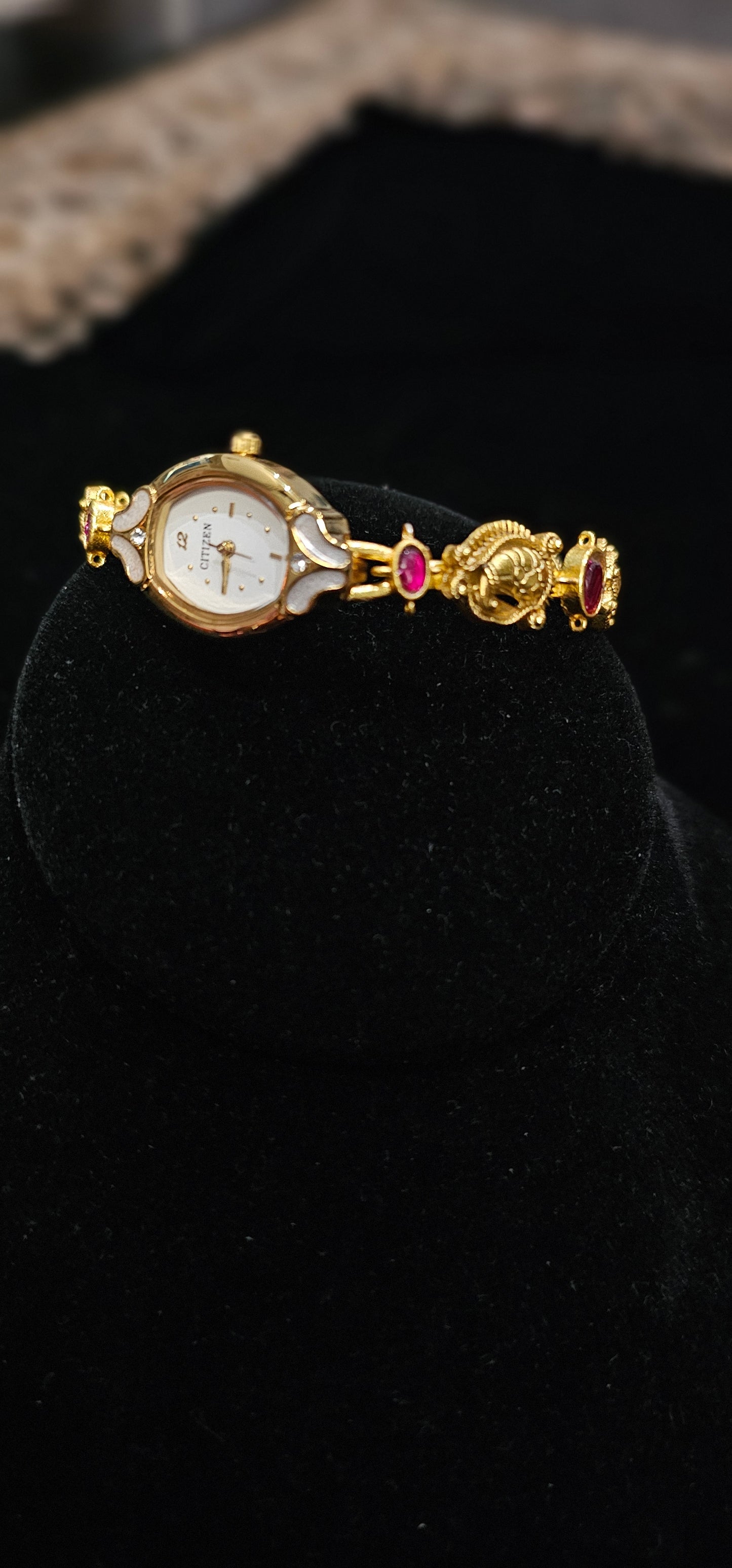 Brass jadau kundan citizen watch