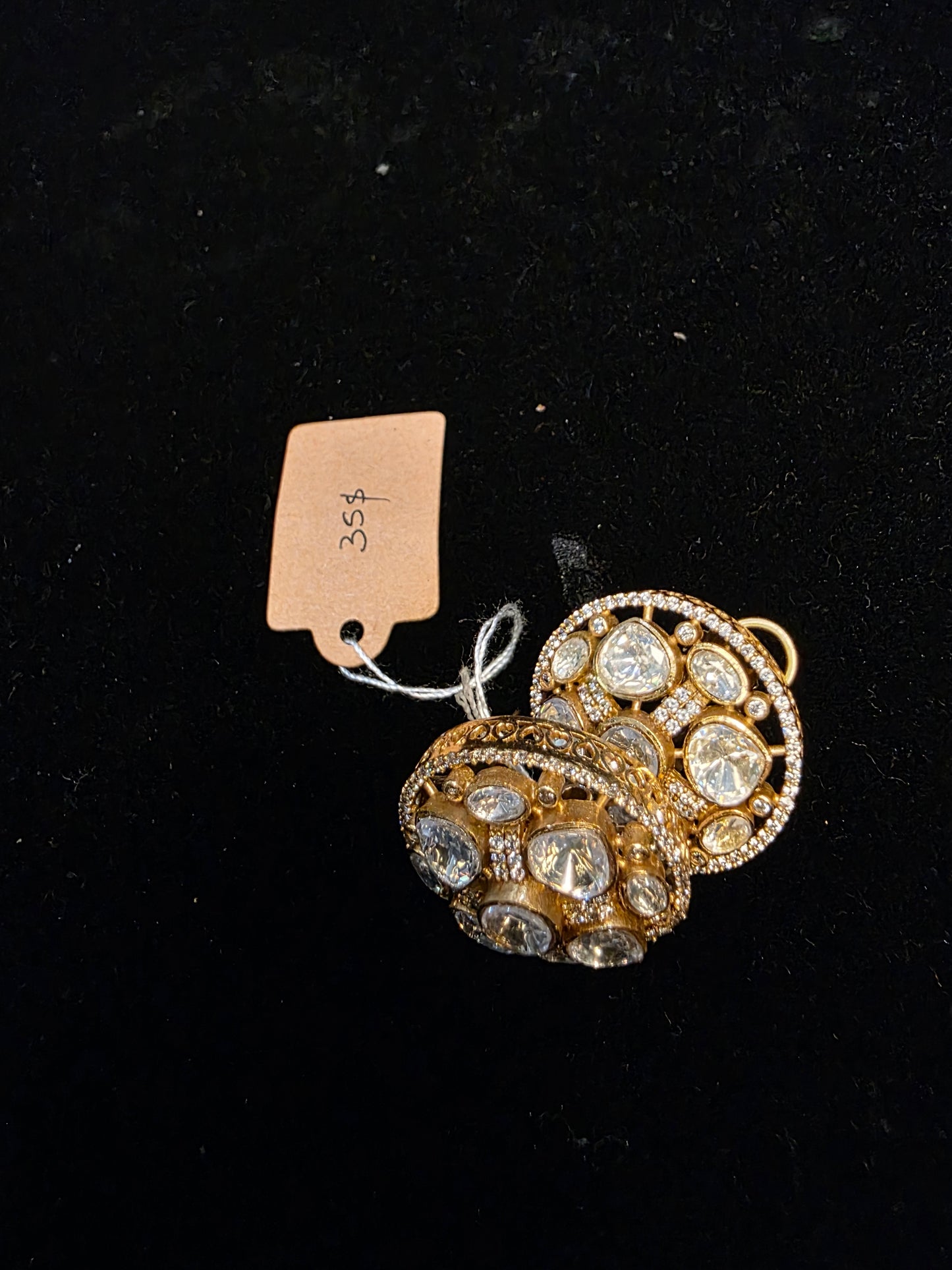 Polki round stud earrings