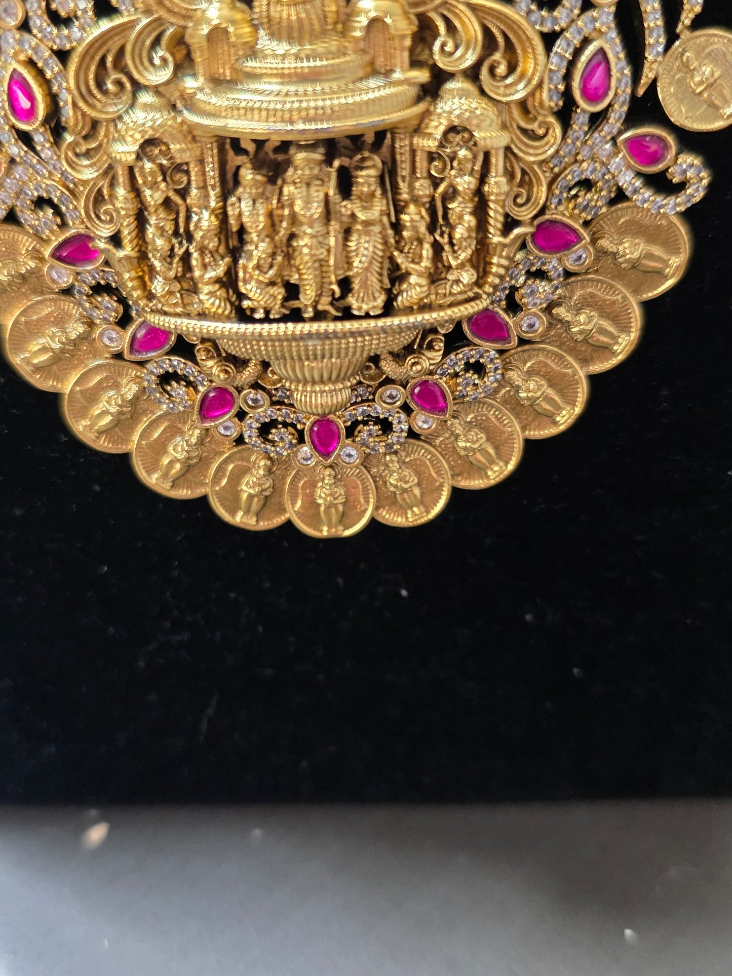 Divine Ram Darbar & Hanuman Kasu Long Haram Set