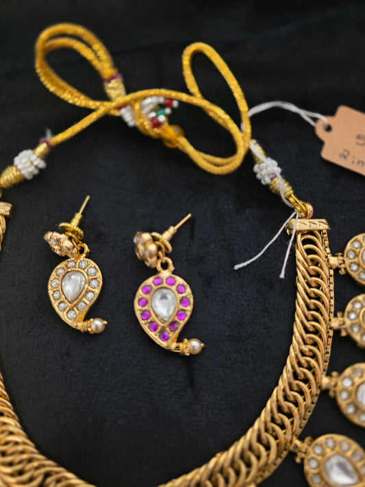 Trending Rashmika Mandhana Inspired 2-in-1 Jilabi Mango Necklace Set