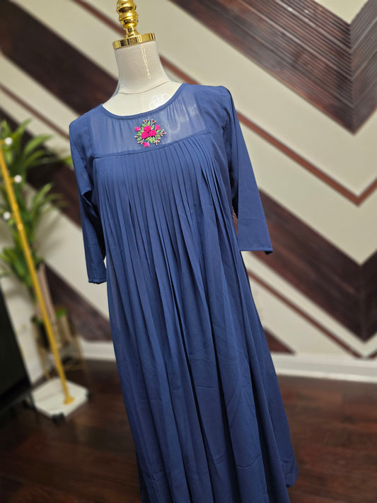 Hand-Embroidered Georgette Tunic Frock – Versatile Everyday & Vacation Wear