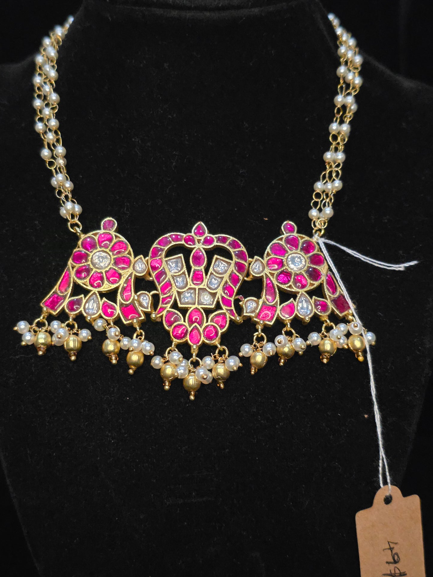2 in 1 Govinda namalu and shenku checkralu necklace/choker set