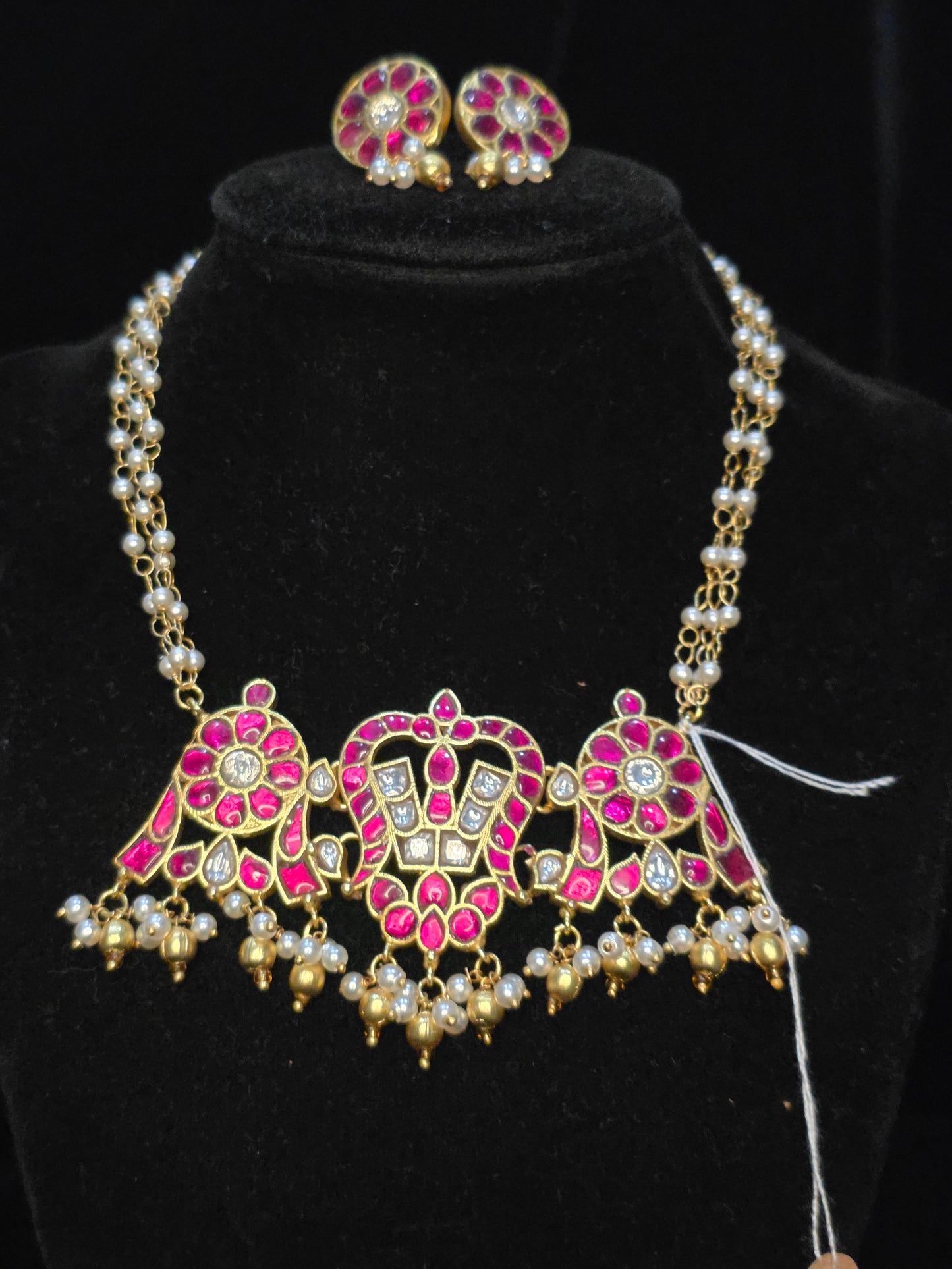 2 in 1 Govinda namalu and shenku checkralu necklace/choker set