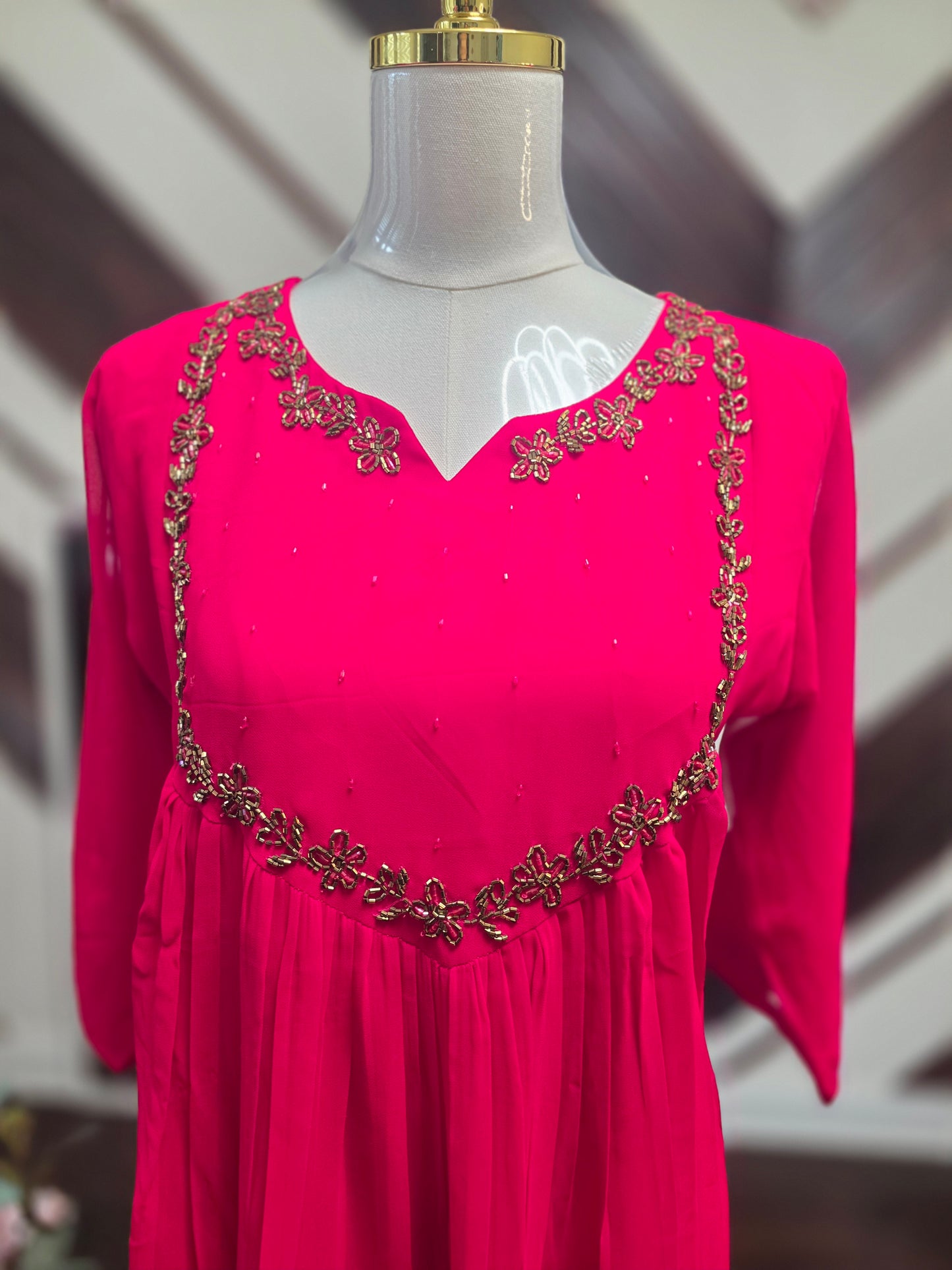 Premium Georgette pink frock