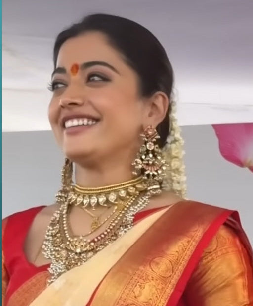 Trending Rashmika Mandhana Inspired 2-in-1 Jilabi Mango Necklace Set