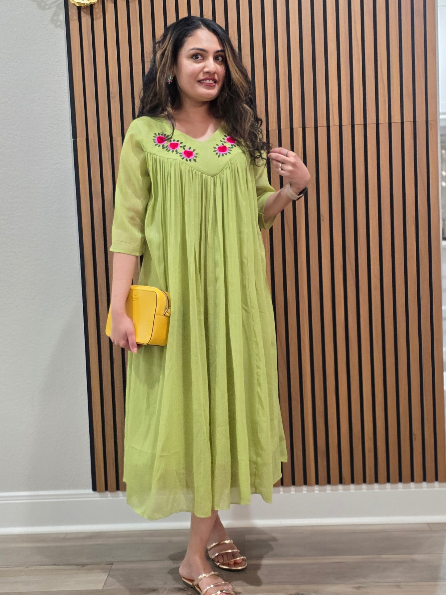 Gorgeous Green Premium Chinnon Frock
