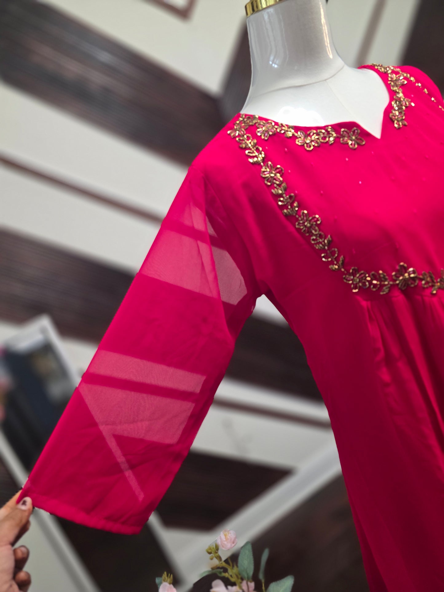 Premium Georgette pink frock
