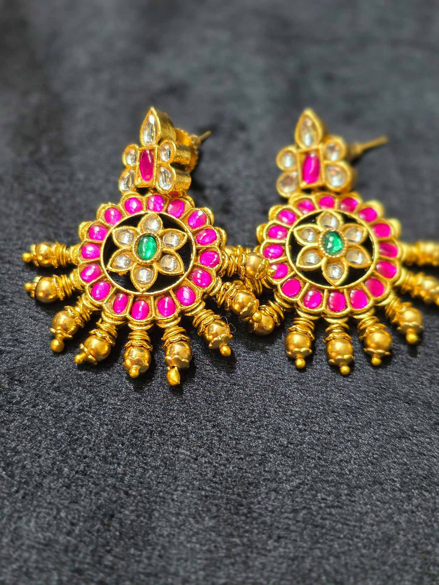 Goddess Lakshmi Devi Jadau Kundan Long Haram Set