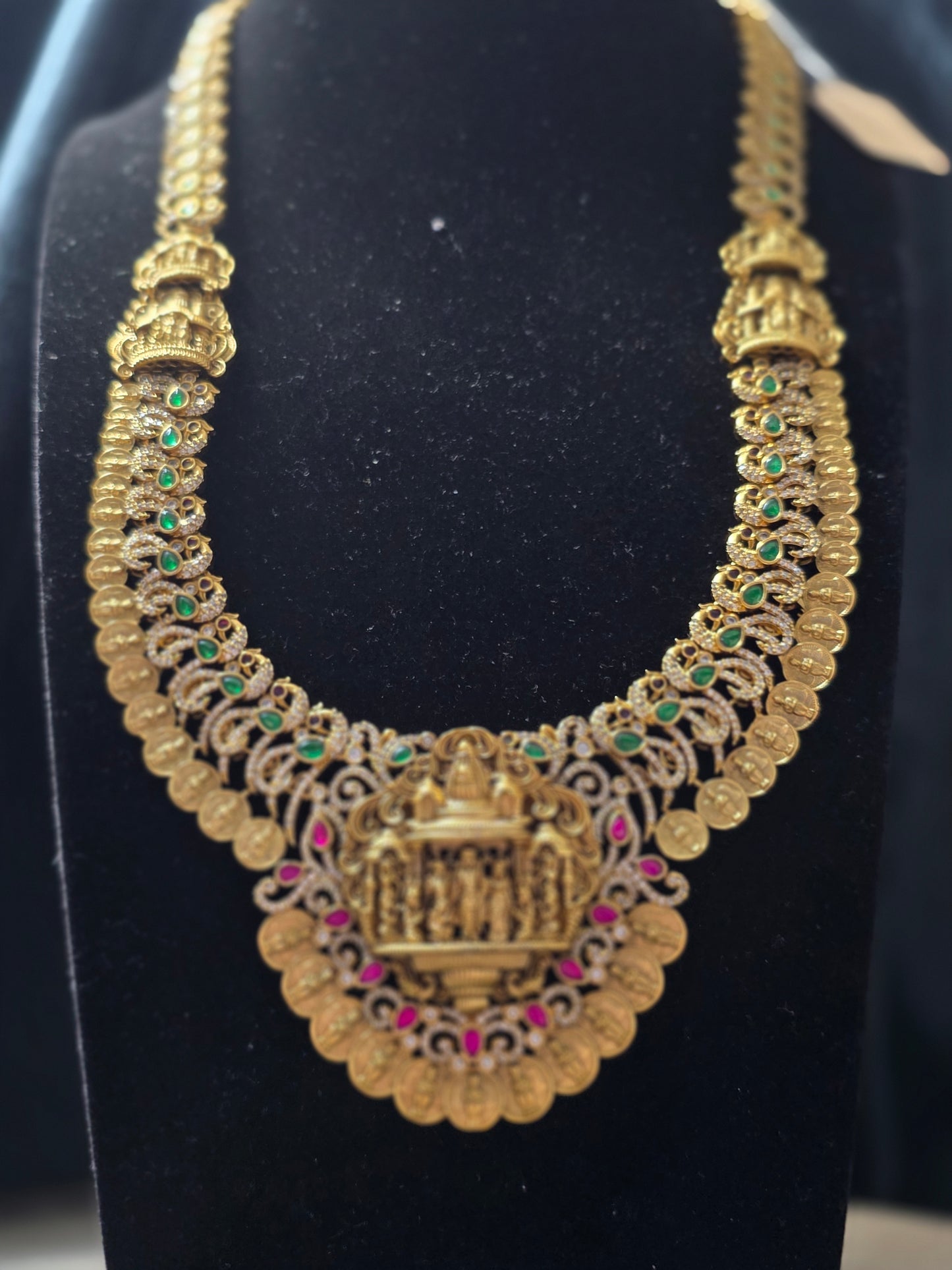 Divine Ram Darbar & Hanuman Kasu Long Haram Set
