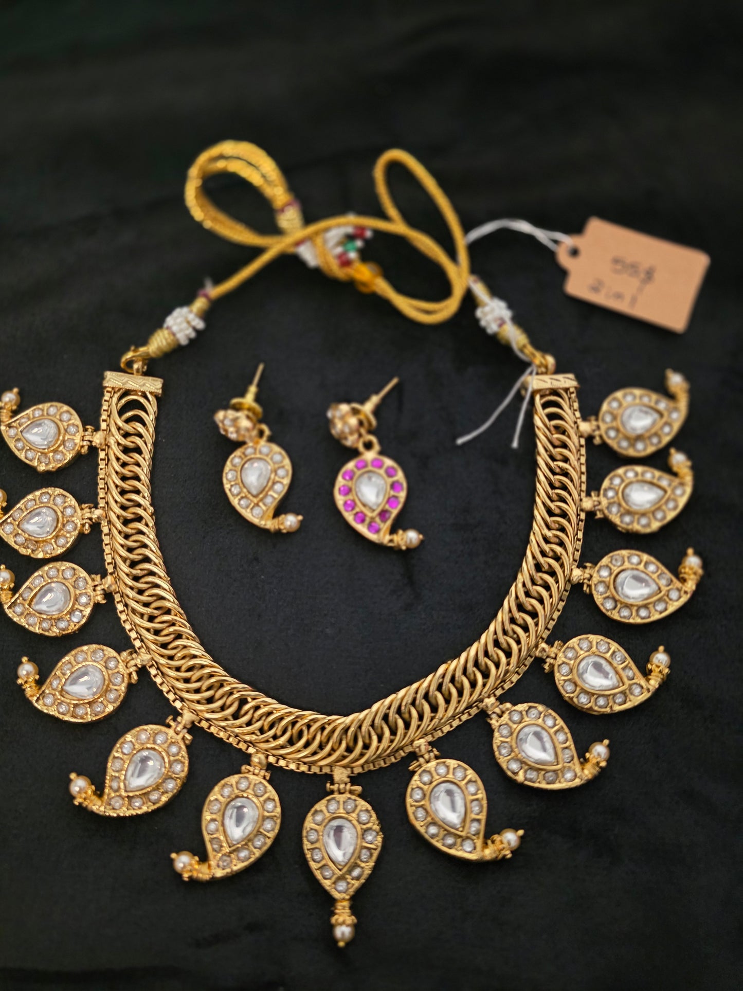 Trending Rashmika Mandhana Inspired 2-in-1 Jilabi Mango Necklace Set