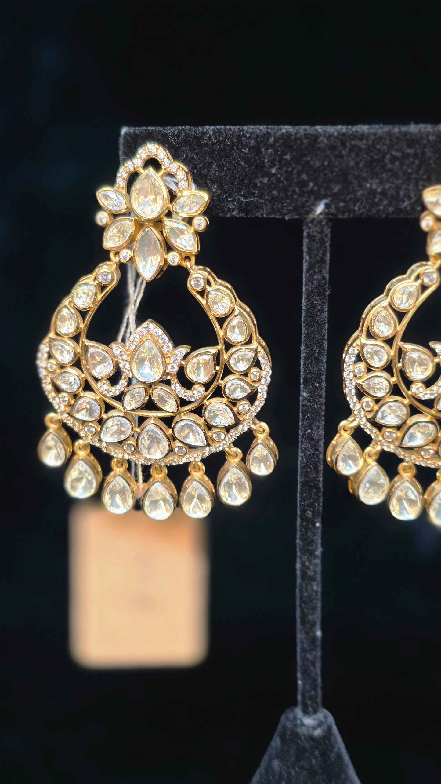 Polki Lv quality stone chandbalish style earrings