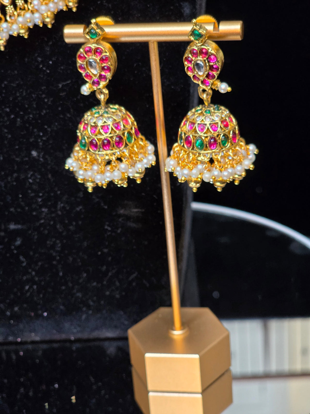 Mid length mango kundan  necklace set