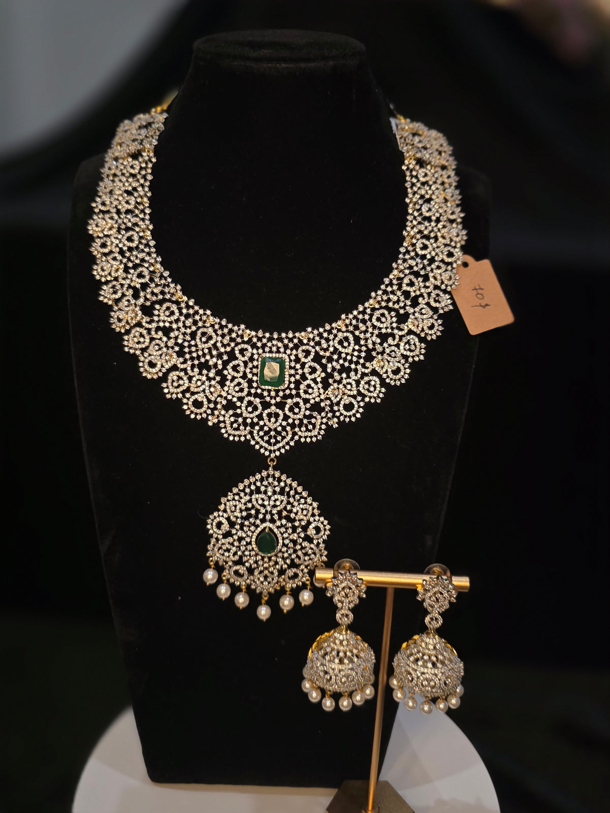 3 in 1 diamond style mid length necklace set