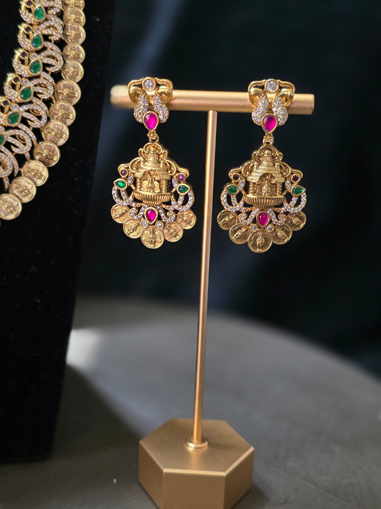 Divine Ram Darbar & Hanuman Kasu Long Haram Set