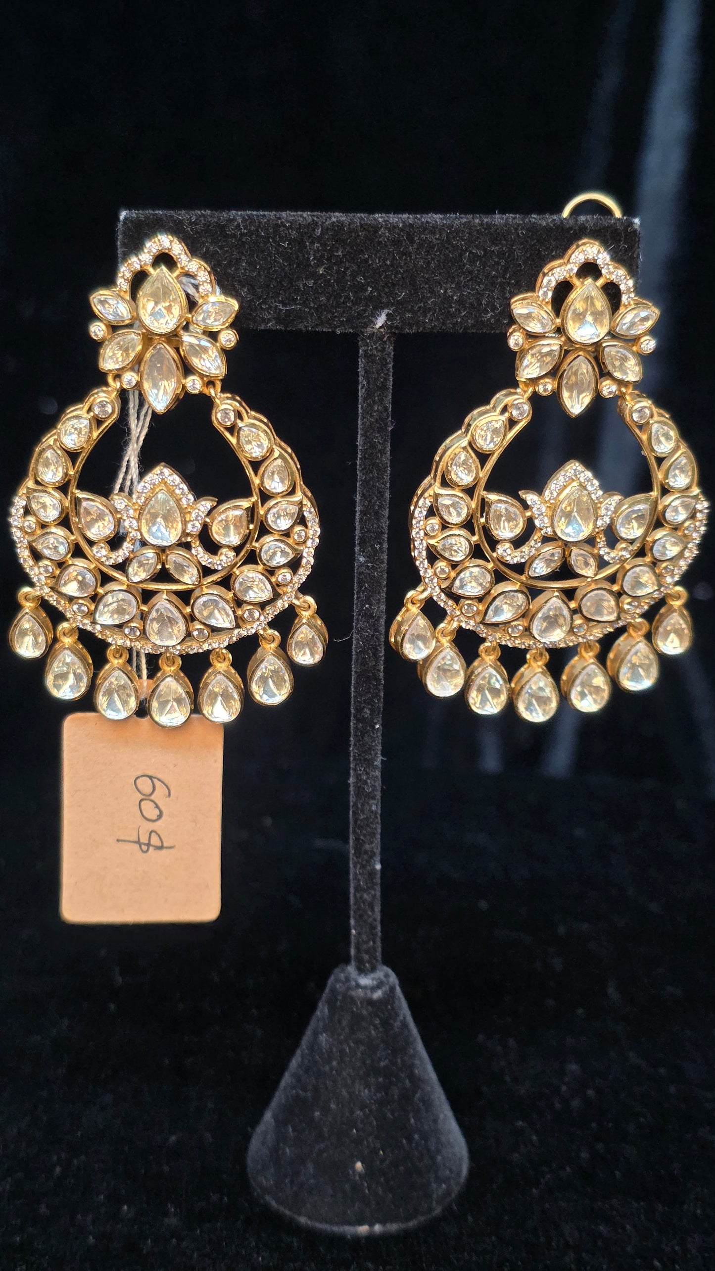 Polki Lv quality stone chandbalish style earrings