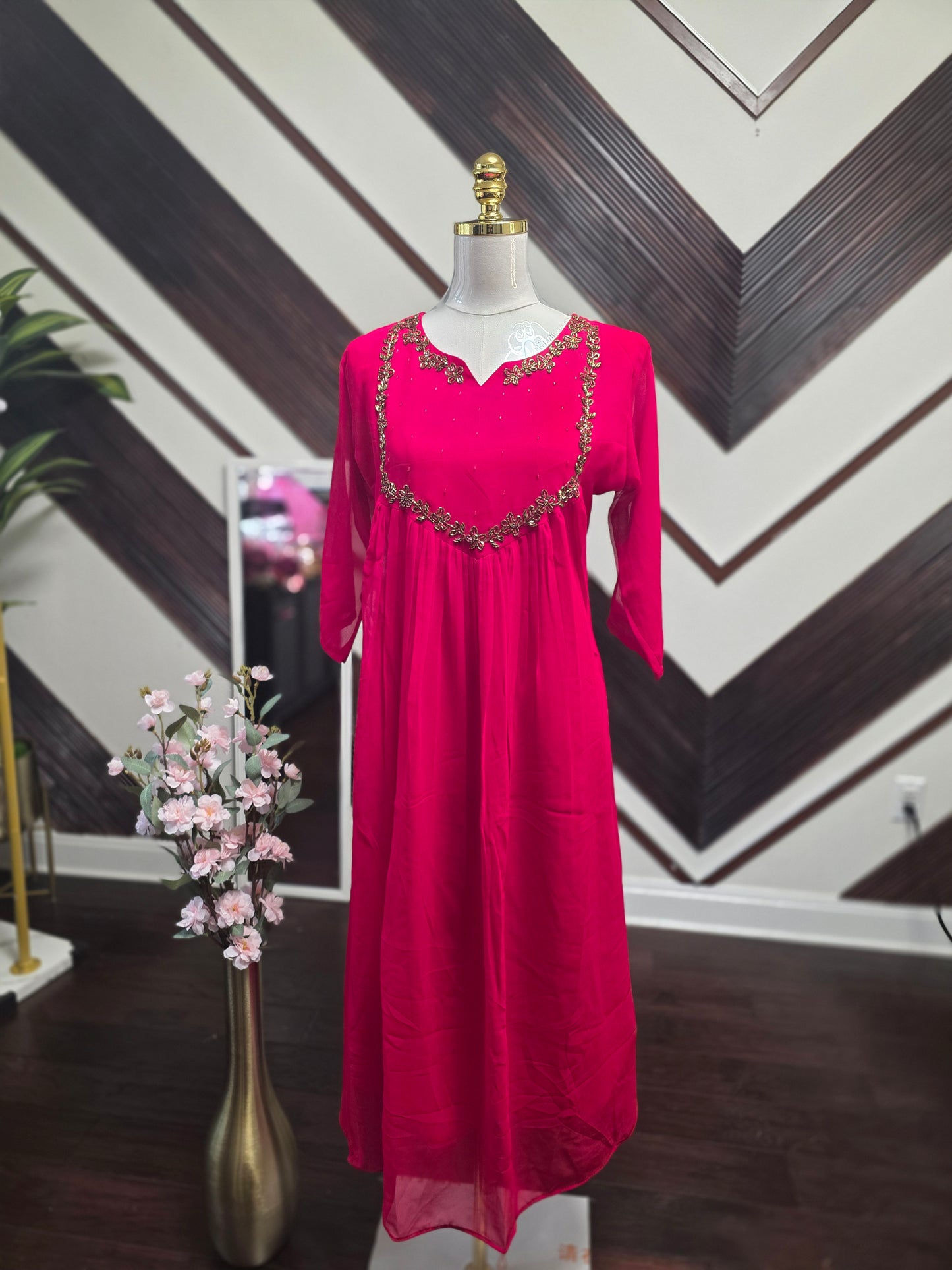 Premium Georgette pink frock