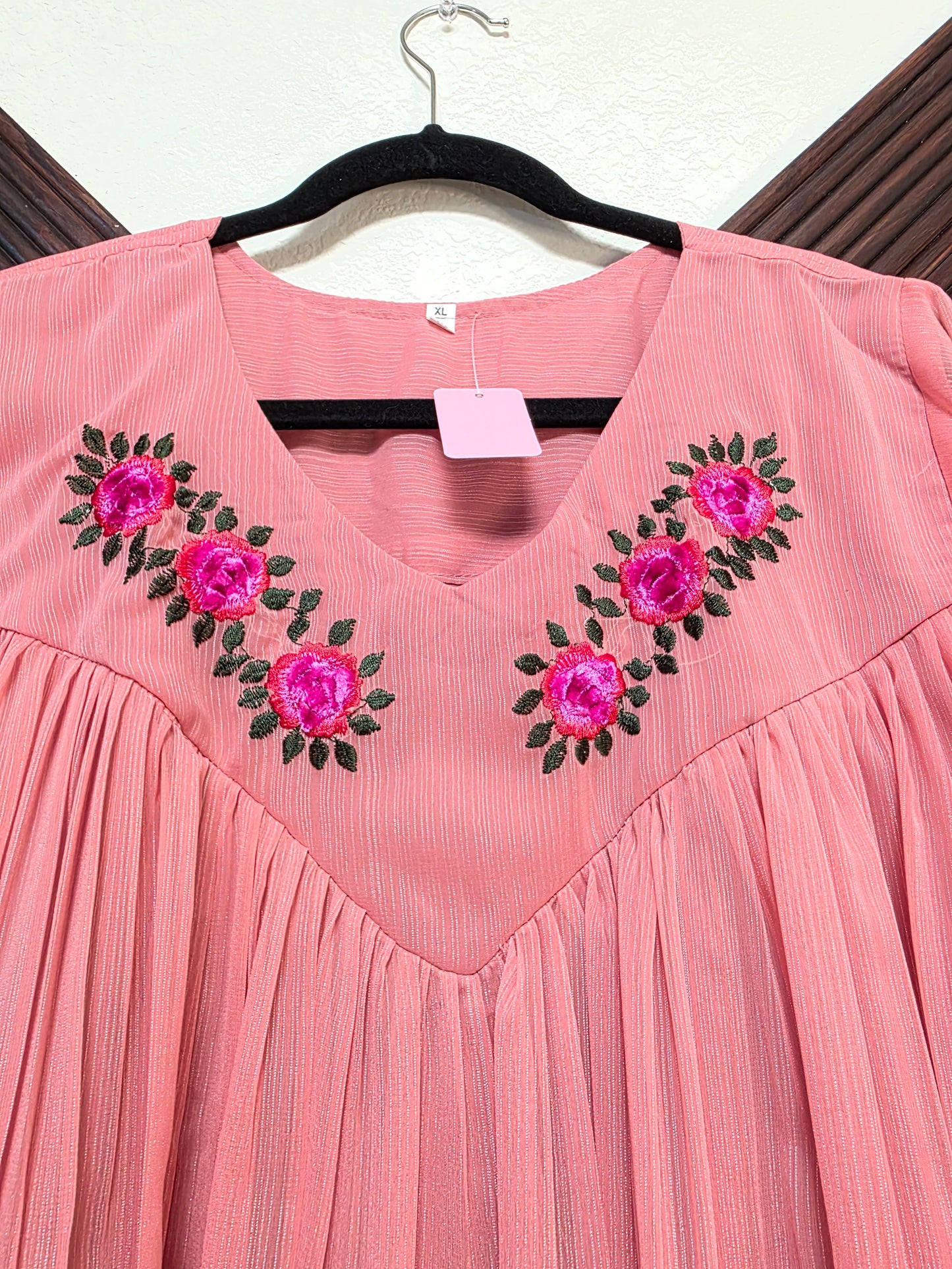 Premium Chinnon Embroidered Frock