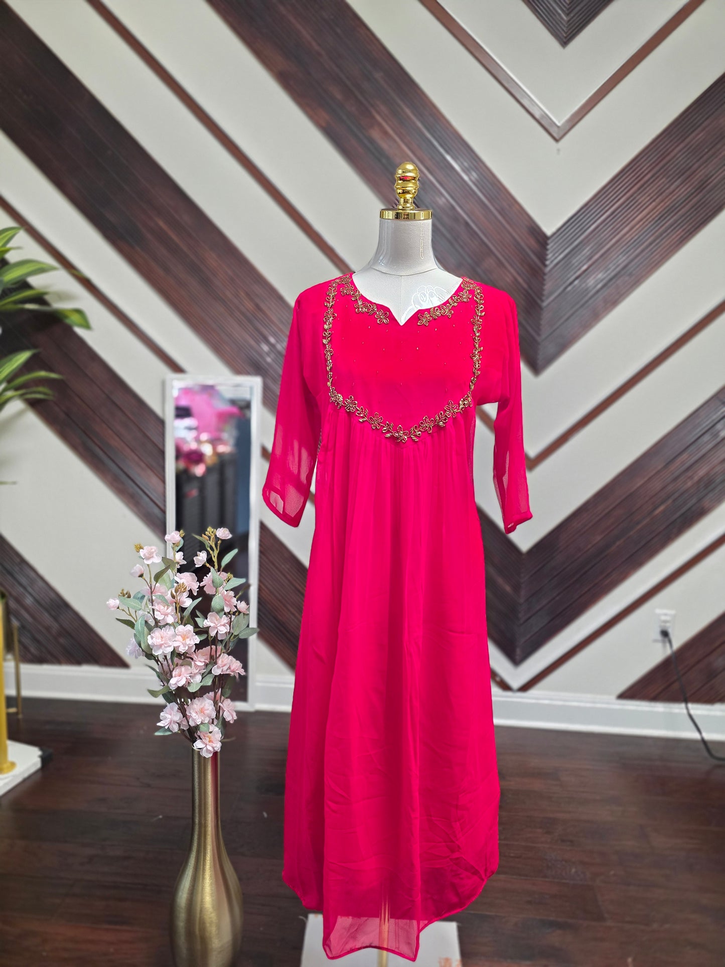 Premium Georgette pink frock