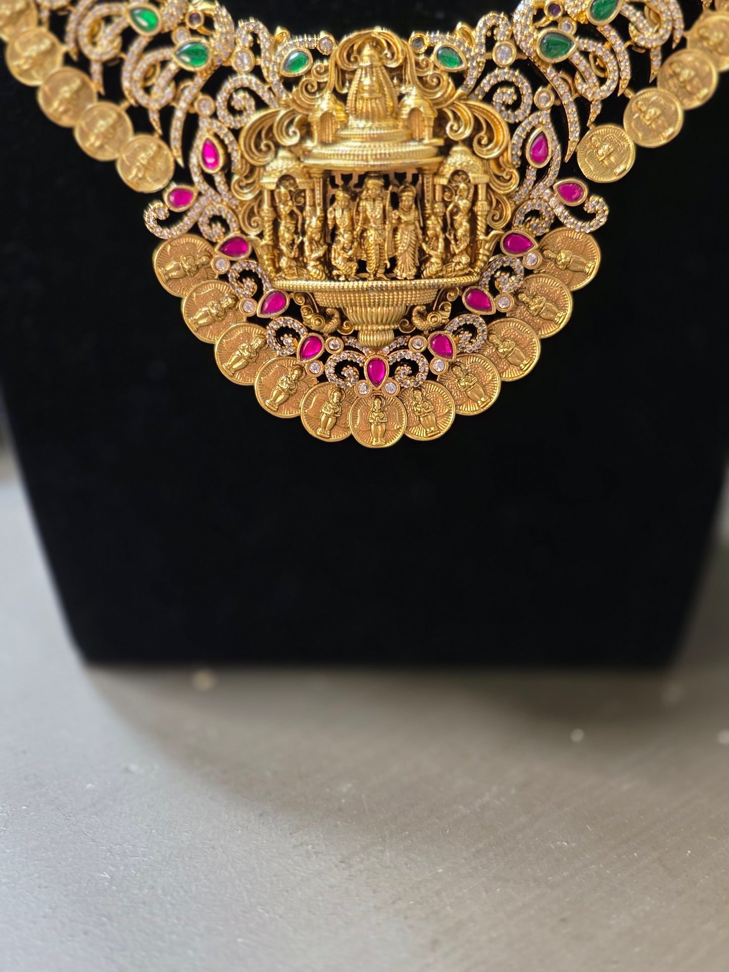 Divine Ram Darbar & Hanuman Kasu Long Haram Set