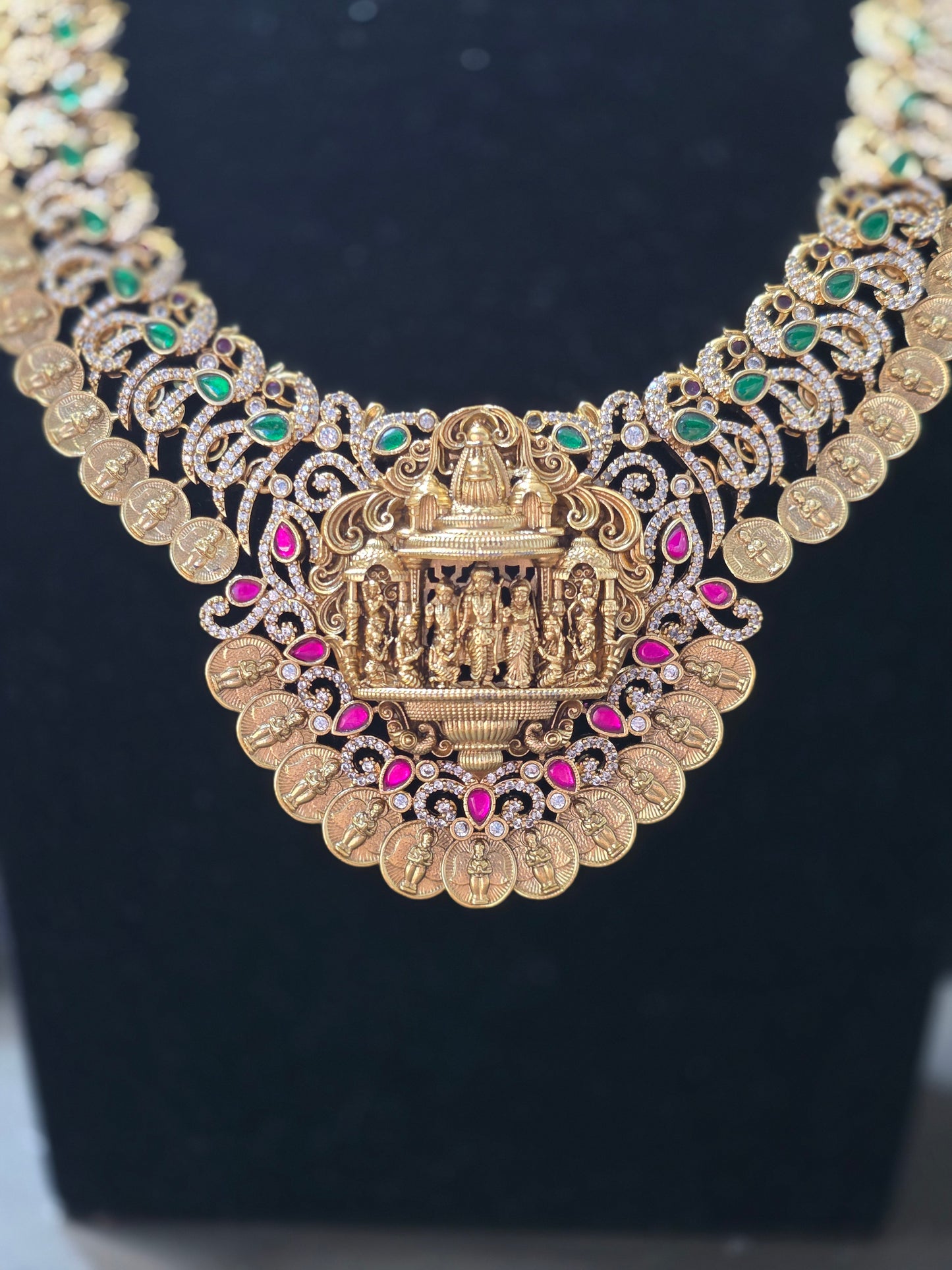 Divine Ram Darbar & Hanuman Kasu Long Haram Set
