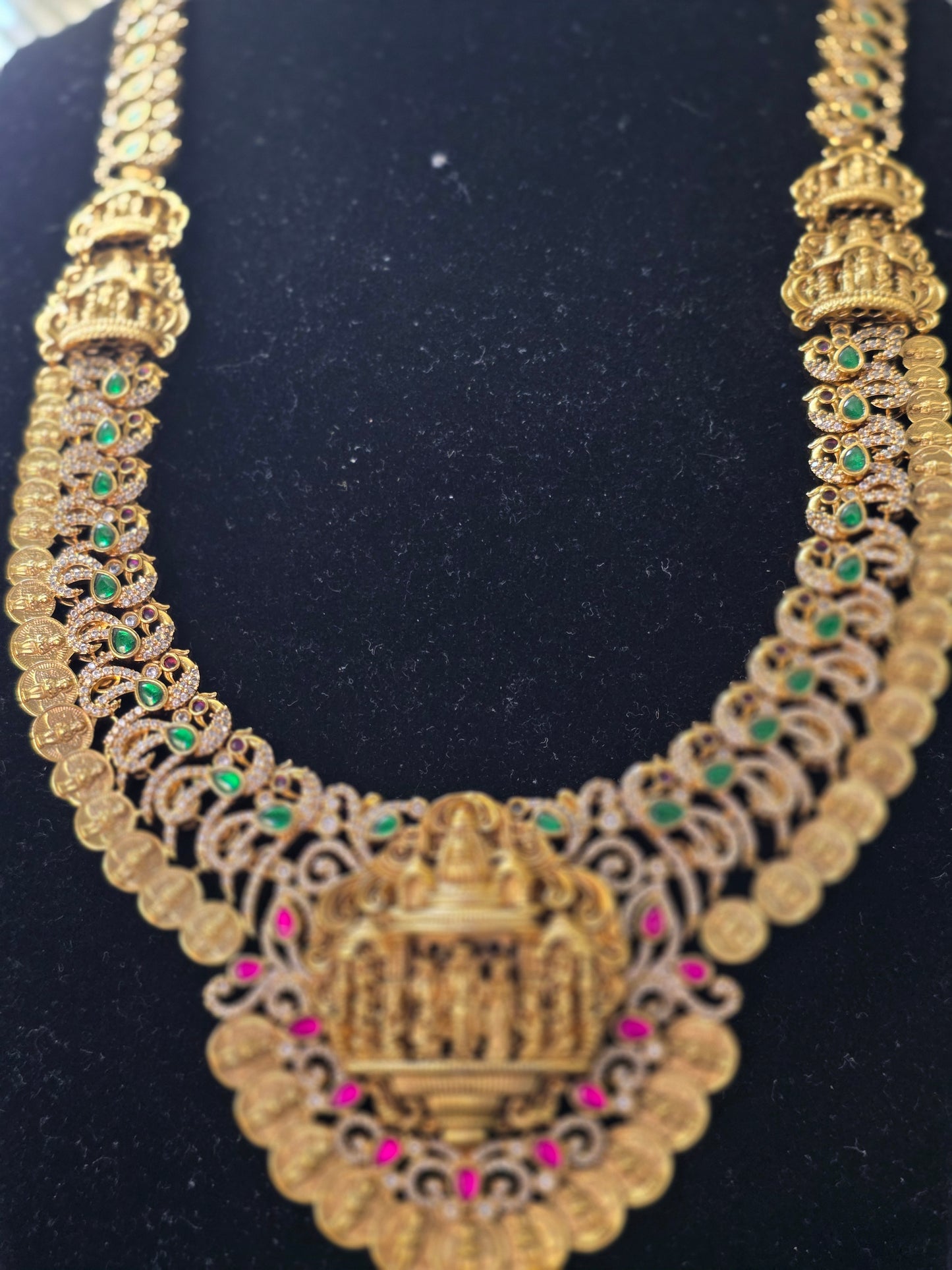 Divine Ram Darbar & Hanuman Kasu Long Haram Set