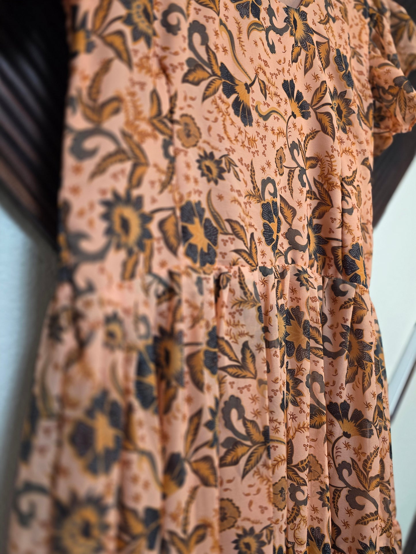 Summer Essence Floral Georgette Frock – Ruffle Sleeve Edition