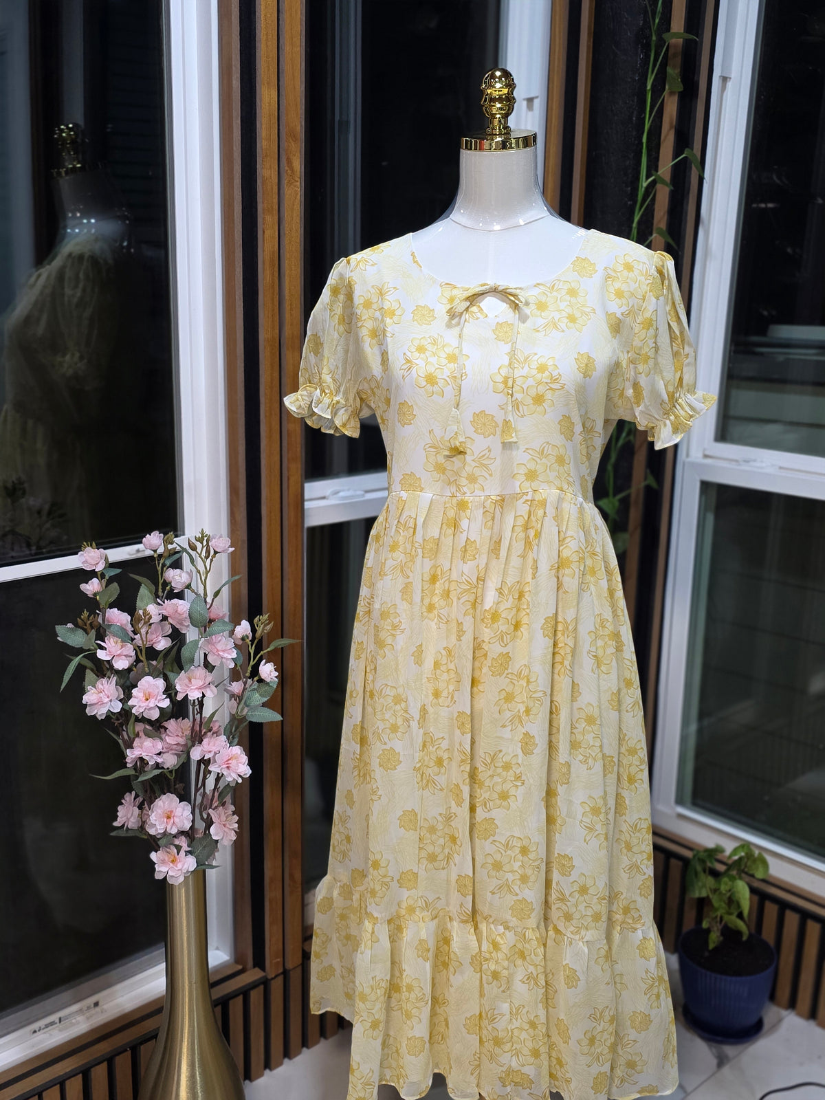 Georget cascual floral long frock