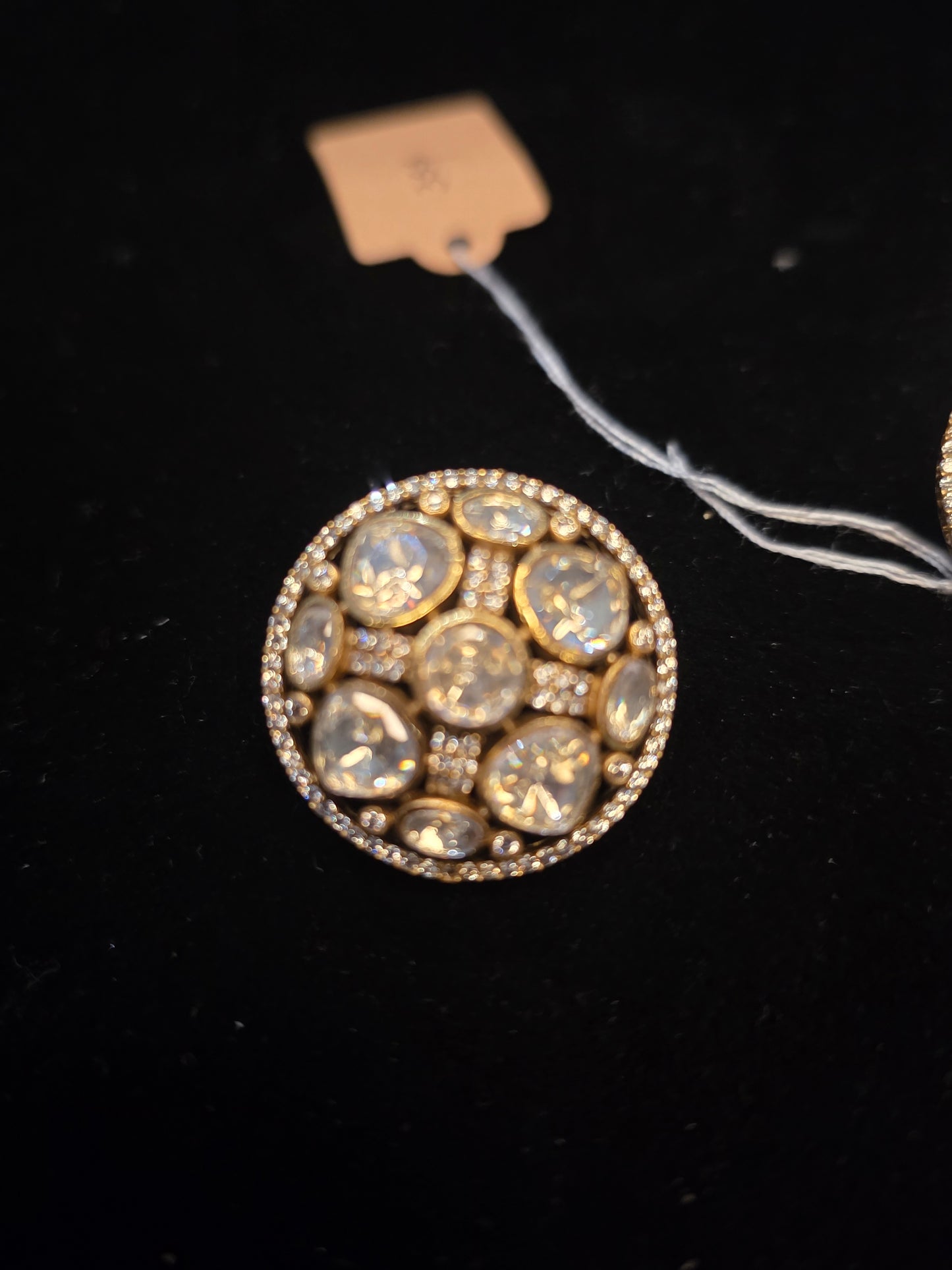 Polki round stud earrings