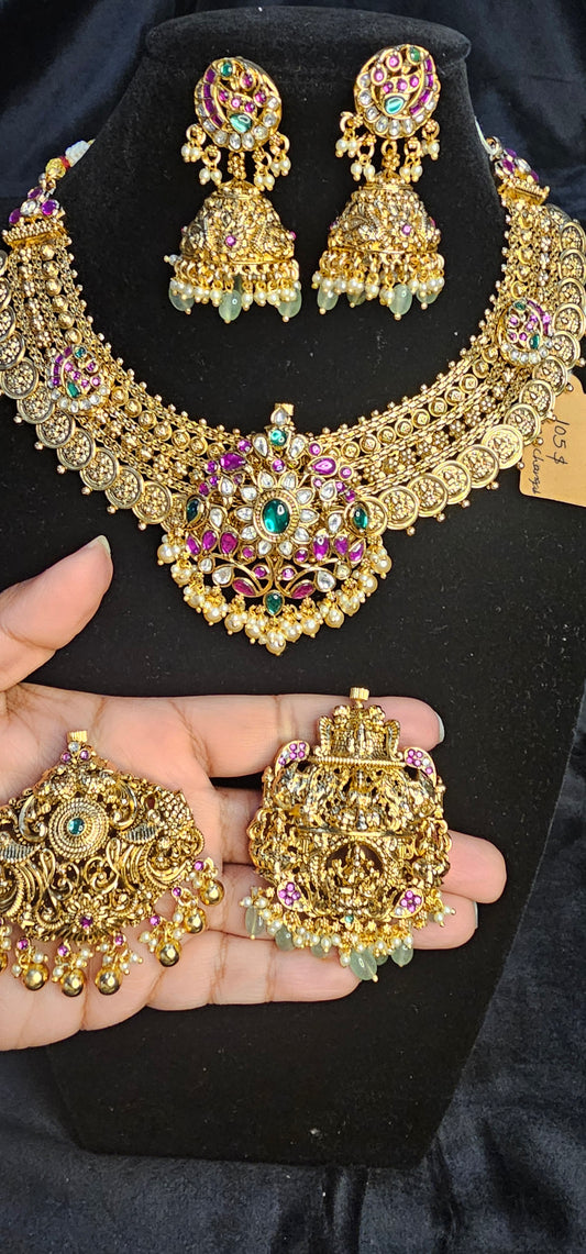 4 in 1 necklace with changeable pendents