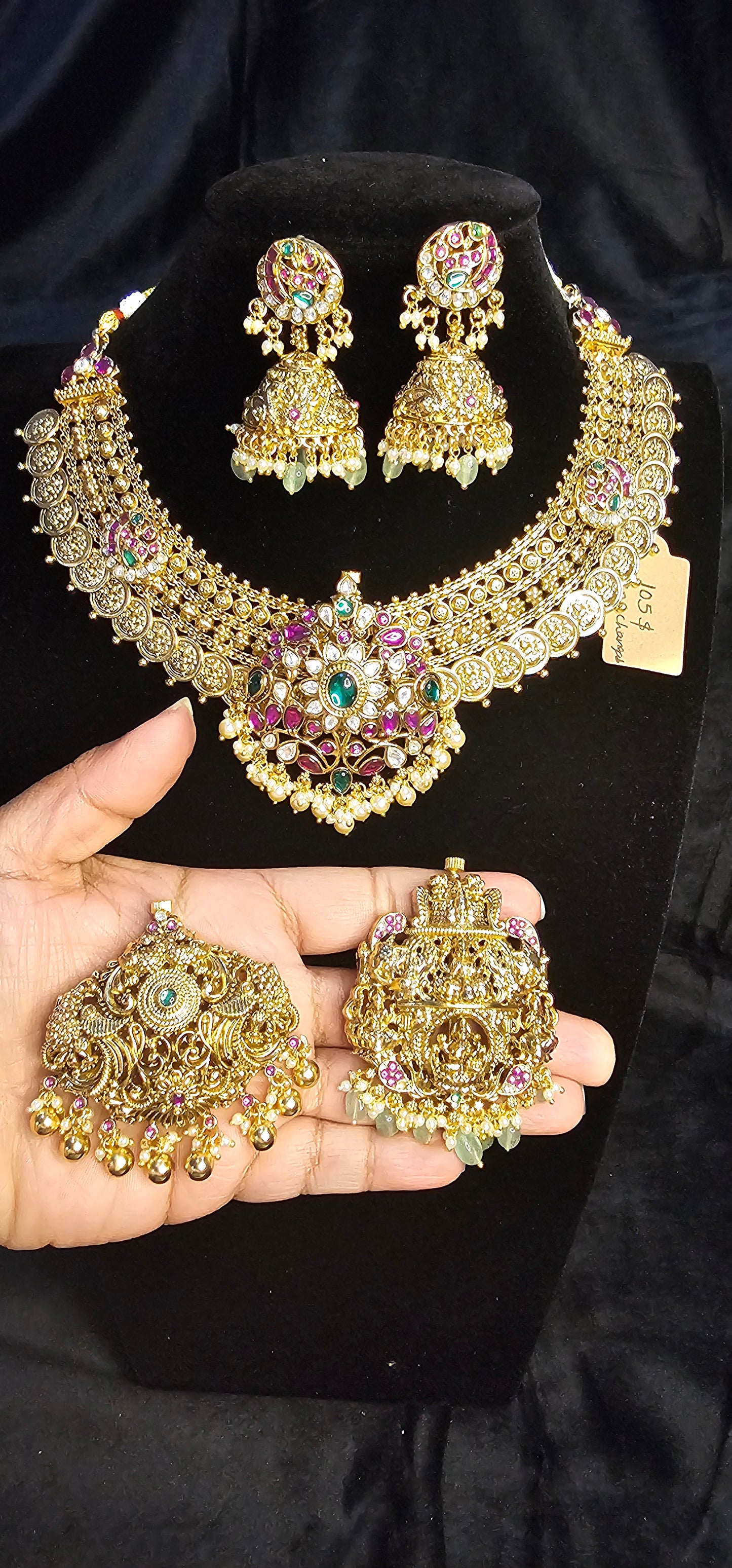 4 in 1 necklace with changeable pendents