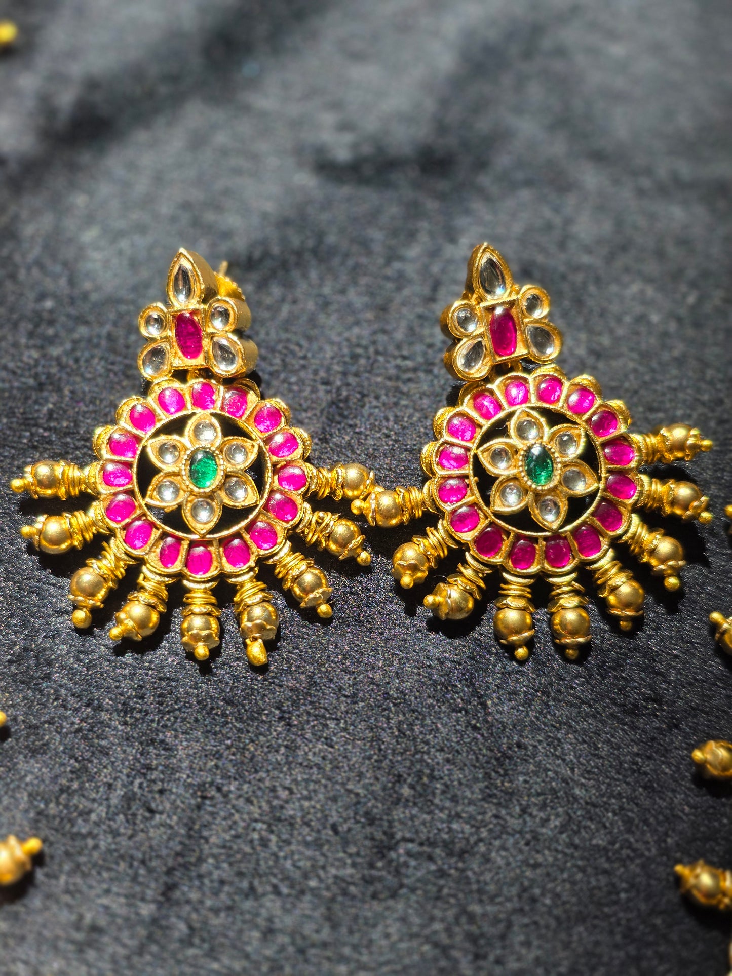 Goddess Lakshmi Devi Jadau Kundan Long Haram Set