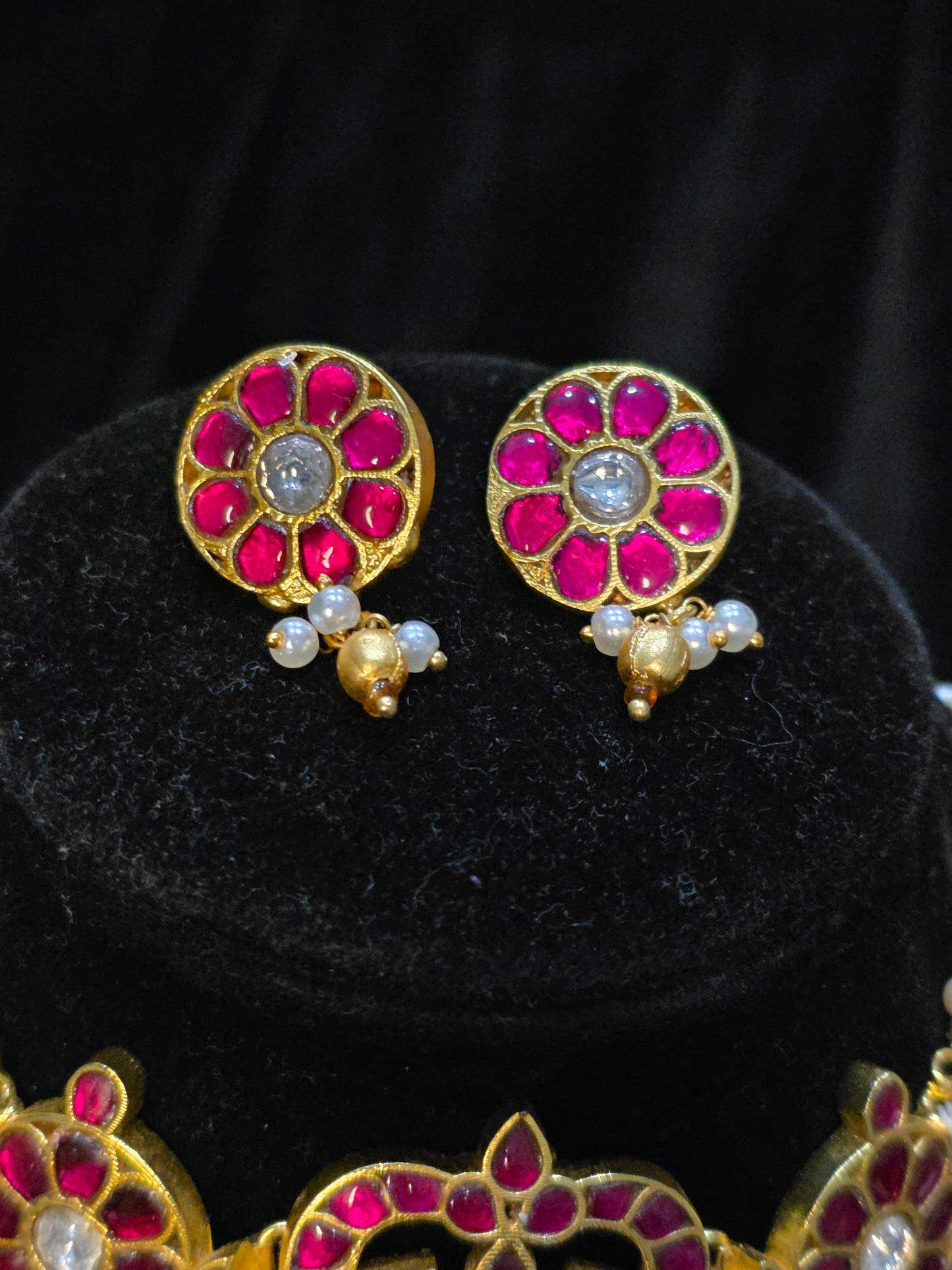 2 in 1 Govinda namalu and shenku checkralu necklace/choker set