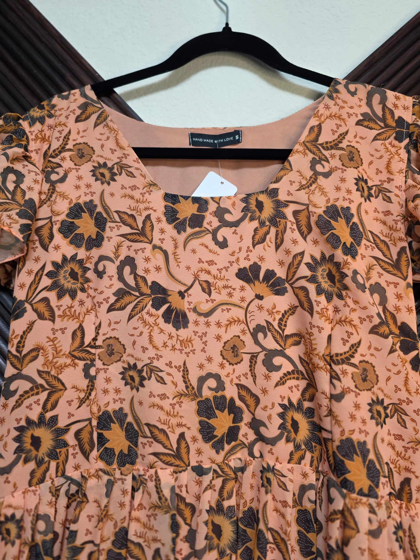 Summer Essence Floral Georgette Frock – Ruffle Sleeve Edition