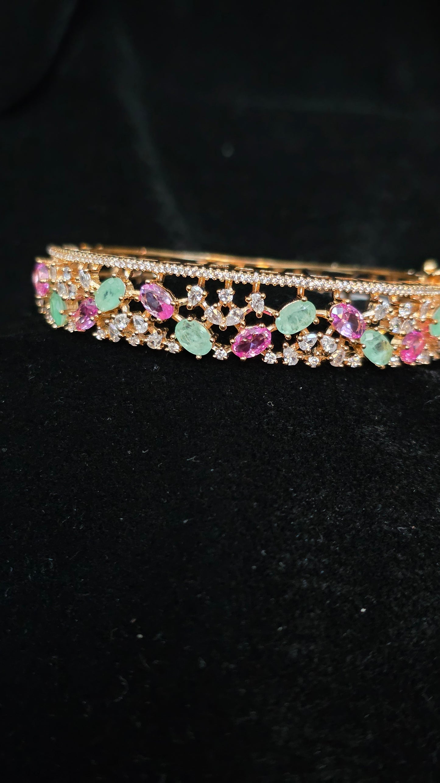 18 carat gold plated Russian stone bracelet